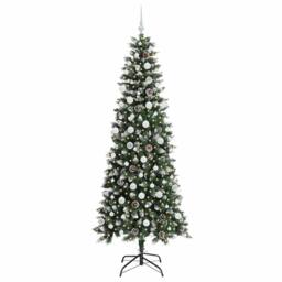 Berkfield Home Artificial Christmas Tree with 300 LEDs Green 86 x 86 x 210 cm - thumbnail 3