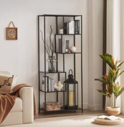 Nordlys Industrial 5-Level Bookshelf Storage Rack in Black - thumbnail 6