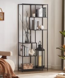 Nordlys Industrial 5-Level Bookshelf Storage Rack in Black - thumbnail 2