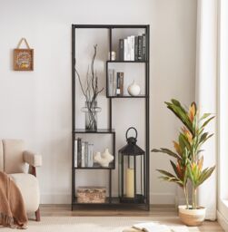 Nordlys Industrial 5-Level Bookshelf Storage Rack in Black - thumbnail 3