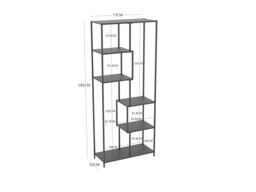 Nordlys Industrial 5-Level Bookshelf Storage Rack in Black - thumbnail 5