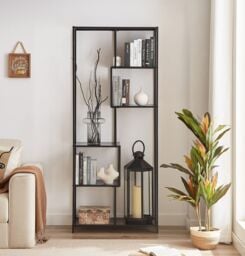 Nordlys Industrial 5-Level Bookshelf Storage Rack in Black - thumbnail 4