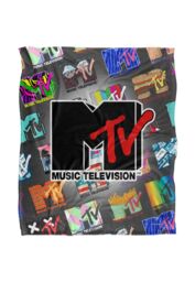 MTV Logos Bkt Silky Touch Super Soft Throw Blanket 152 X 127 cm in White - thumbnail 1