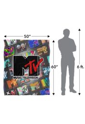 MTV Logos Bkt Silky Touch Super Soft Throw Blanket 152 X 127 cm in White - thumbnail 5