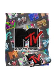 MTV Logos Bkt Silky Touch Super Soft Throw Blanket 152 X 127 cm in White - thumbnail 2