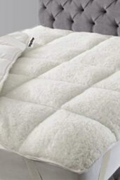 Ezysleep Sherpa Fleece Reversible Mattress Enhancer Topper in White - Size: King