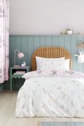 Catherine Lansfield 'Bunny Tails Ditsy Flowers' Reversible Duvet Cover Set in Pink - Size: Junior - thumbnail 2
