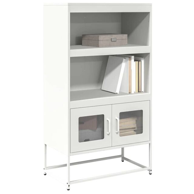 Berkfield Home Highboard White 68x39x123 cm Steel - Size: 68 x 39 x 123 cm - image 1