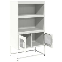 Berkfield Home Highboard White 68x39x123 cm Steel - Size: 68 x 39 x 123 cm - thumbnail 6