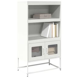 Berkfield Home Highboard White 68x39x123 cm Steel - Size: 68 x 39 x 123 cm