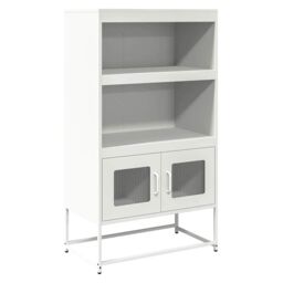 Berkfield Home Highboard White 68x39x123 cm Steel - Size: 68 x 39 x 123 cm - thumbnail 2