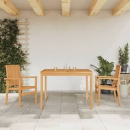 Berkfield Home 3 Piece Garden Dining Set Solid Wood Teak in Brown - thumbnail 1