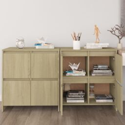 Berkfield Home Sideboards 2 pcs Sonoma Oak 70x41x75 cm Engineered Wood in Brown - Size: 70 x 41 x 75 cm - thumbnail 1