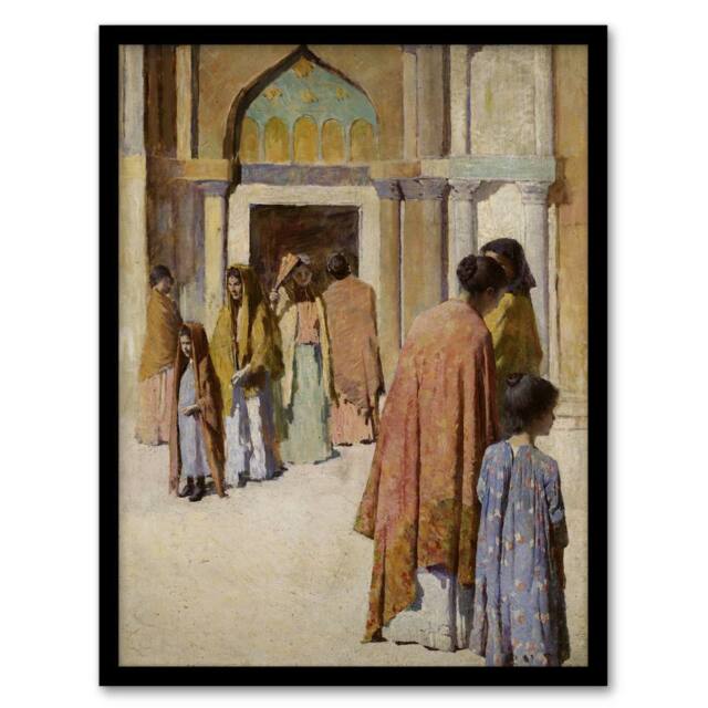 Artery8 Frank Edwin Scott Women Near the Stairs No 1 Framed Wall Art Print - Size: A4 - image 1