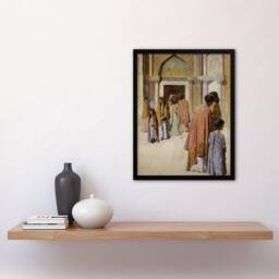 Artery8 Frank Edwin Scott Women Near the Stairs No 1 Framed Wall Art Print - Size: A4 - thumbnail 4