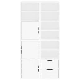 "Berkfield Home Side Cabinets 4 pcs ""ODDA"" White 40x24x79 cm Solid Wood Pine - Size: 40 x 24 x 79 cm" - thumbnail 6
