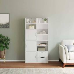 "Berkfield Home Side Cabinets 4 pcs ""ODDA"" White 40x24x79 cm Solid Wood Pine - Size: 40 x 24 x 79 cm" - thumbnail 3