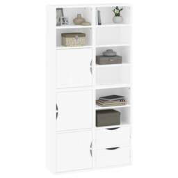 "Berkfield Home Side Cabinets 4 pcs ""ODDA"" White 40x24x79 cm Solid Wood Pine - Size: 40 x 24 x 79 cm" - thumbnail 4