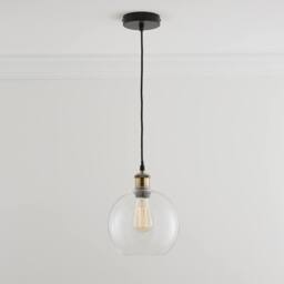 K LIVING Antonio 1 light Hanging Clear Glass Ceiling Pendant with Filament Bulb - thumbnail 2