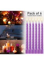 Deco Express 6 Hours Twisted Candles Pack of 6 in Purple - thumbnail 6