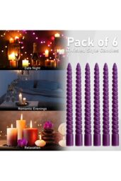 Deco Express 6 Hours Twisted Candles Pack of 6 in Purple - thumbnail 5