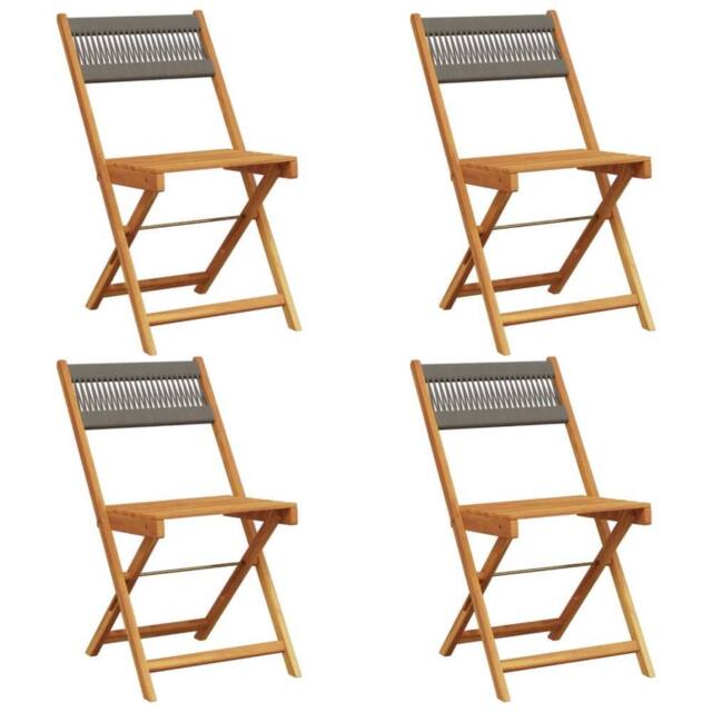 Berkfield Home Folding Garden Chairs 4 pcs Grey Solid Wood Acacia - image 1