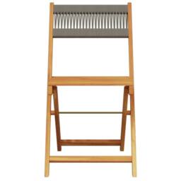 Berkfield Home Folding Garden Chairs 4 pcs Grey Solid Wood Acacia - thumbnail 4