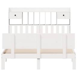 Berkfield Home Bookcase Bed without Mattress White 160x200cm Solid Wood Pine - Size: 160x200 cm - thumbnail 4