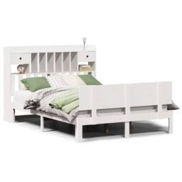 Berkfield Home Bookcase Bed without Mattress White 160x200cm Solid Wood Pine - Size: 160x200 cm - thumbnail 1