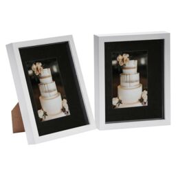 "Nicola Spring 3D Box Photo Frames - 8 x 10"" with 4 x 6"" Mount - White Mount - Pack of 2" - thumbnail 1