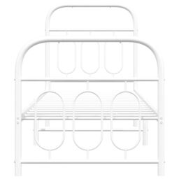 Berkfield Home Metal Bed Frame without Mattress with Footboard White 75x190cm - Size: 75x190 cm - thumbnail 4