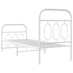 Berkfield Home Metal Bed Frame without Mattress with Footboard White 75x190cm - Size: 75x190 cm - thumbnail 6