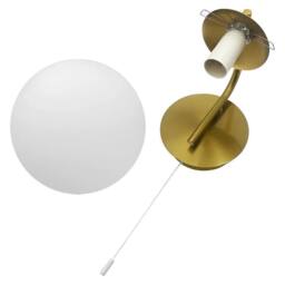 SPETLEK Modern Indoor Brass Wall Light with Pull in White - thumbnail 3