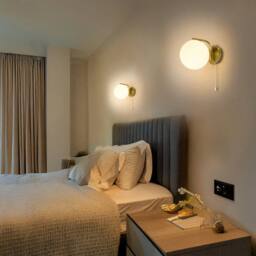 SPETLEK Modern Indoor Brass Wall Light with Pull in White - thumbnail 5