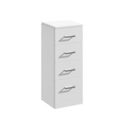Balterley Slimline 4 Drawer Unit Gloss White 300mm