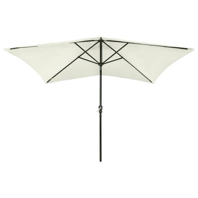 Berkfield Home Parasol with LEDs & Steel Pole Sand 2x3 m in Beige - image 1