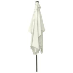 Berkfield Home Parasol with LEDs & Steel Pole Sand 2x3 m in Beige - thumbnail 6