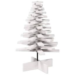 Berkfield Home Wooden Christmas Tree for Decoration White 80 cm Solid Wood Pine - thumbnail 1