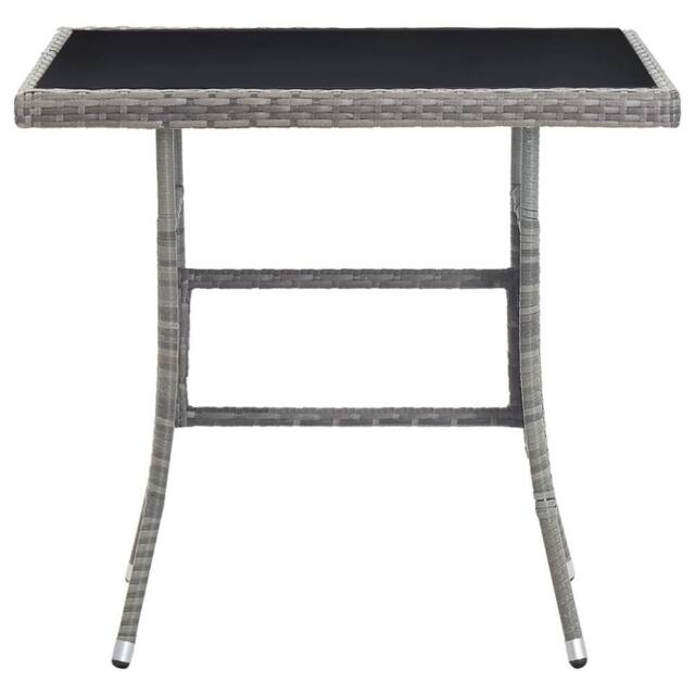Berkfield Home Garden Table Grey 80x80x74 cm Poly Rattan - Size: 80 x 80 x 74 cm - image 1