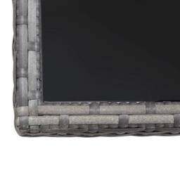Berkfield Home Garden Table Grey 80x80x74 cm Poly Rattan - Size: 80 x 80 x 74 cm - thumbnail 5