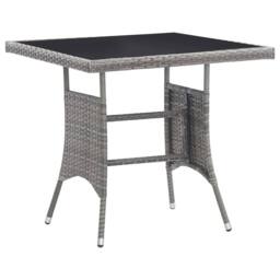 Berkfield Home Garden Table Grey 80x80x74 cm Poly Rattan - Size: 80 x 80 x 74 cm - thumbnail 2
