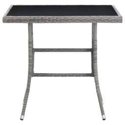 Berkfield Home Garden Table Grey 80x80x74 cm Poly Rattan - Size: 80 x 80 x 74 cm - thumbnail 1