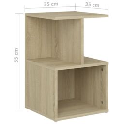 Berkfield Home Bedside Cabinet Sonoma Oak 35x35x55 cm Engineered Wood in Brown - Size: 35 x 35 x 55 cm - thumbnail 6