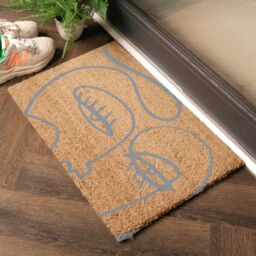 Artsy Mats Grey Abstract Line Art Eyes Doormat - Size: 40 cm x 60 cm - thumbnail 3
