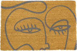 Artsy Mats Grey Abstract Line Art Eyes Doormat - Size: 40 cm x 60 cm - thumbnail 2
