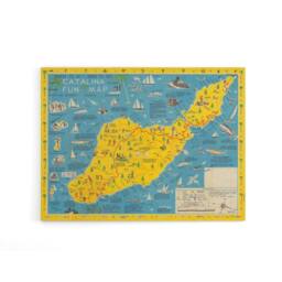 "Artery8 Ramsey 1947 Santa Catalina Island Fun Map Canvas Wall Art Print in Blue - Size: W18"" x H24""" - thumbnail 1