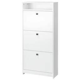 Pirlo Plush 3 Drawer Hallway Shoe Storage Cabinet With Shelf White - thumbnail 7