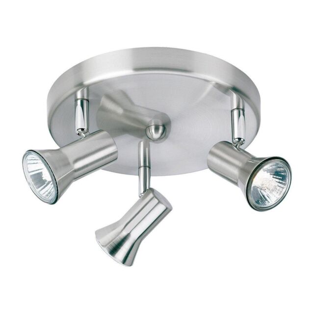 Netlighting Magnum 3 Light Flush Brushed Steel GU10 in Grey