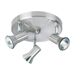 Netlighting Magnum 3 Light Flush Brushed Steel GU10 in Grey