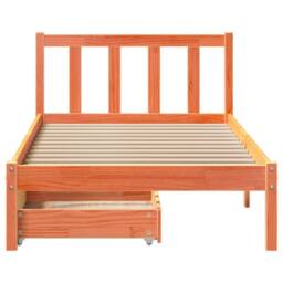 Berkfield Home Bed Frame without Mattress Wax Brown 100x200 cm Solid Wood Pine - thumbnail 4